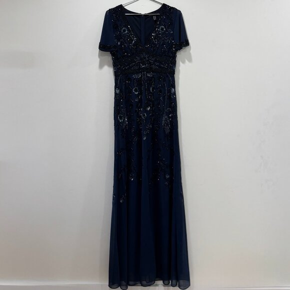 AIDAN MATTOX - EMBROIDERED NIGHT GOWN - SIZE 4 - Picture 2 of 6